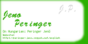 jeno peringer business card